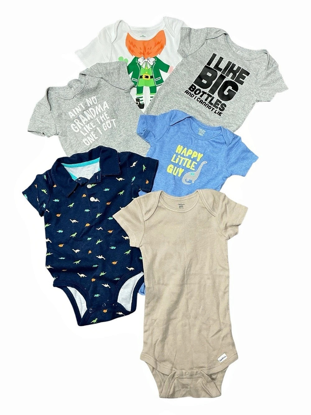 Baby Graphic Bodysuit Lot Gray & Blue 24 Months